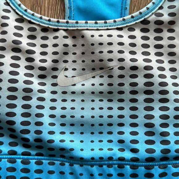 Nike Pro Ombre Grey & Blue Spotted Sports Bra Size Small Athletic - Picture 2 of 4